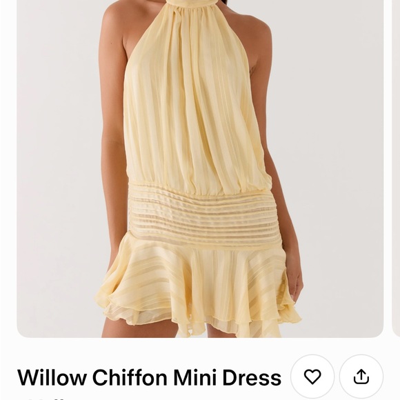 Peppermayo Dresses & Skirts - Peppermayo Willow Chiffon Mini Dress in Pale Yellow